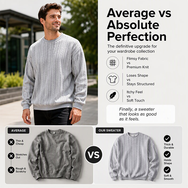 ✨Men's Cable Knit Crewneck Sweatshirt