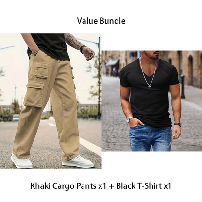 💖Men's Multi-Pocket Straight-Leg Cargo Pants