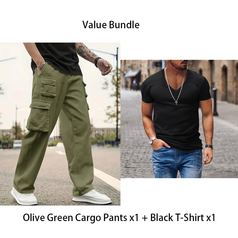 💖Men's Multi-Pocket Straight-Leg Cargo Pants