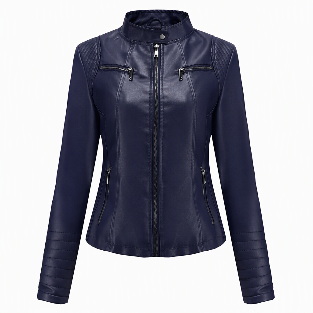 ✨Women's Faux Leather Biker Lightweight Short Motorcycle Coat for Spring and Autumn