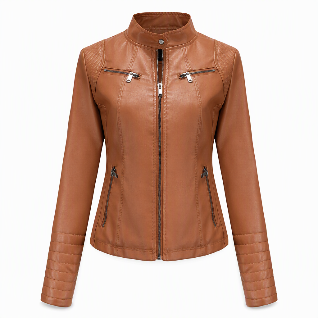 ✨Women's Faux Leather Biker Lightweight Short Motorcycle Coat for Spring and Autumn