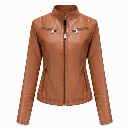 ✨Women's Faux Leather Biker Lightweight Short Motorcycle Coat for Spring and Autumn