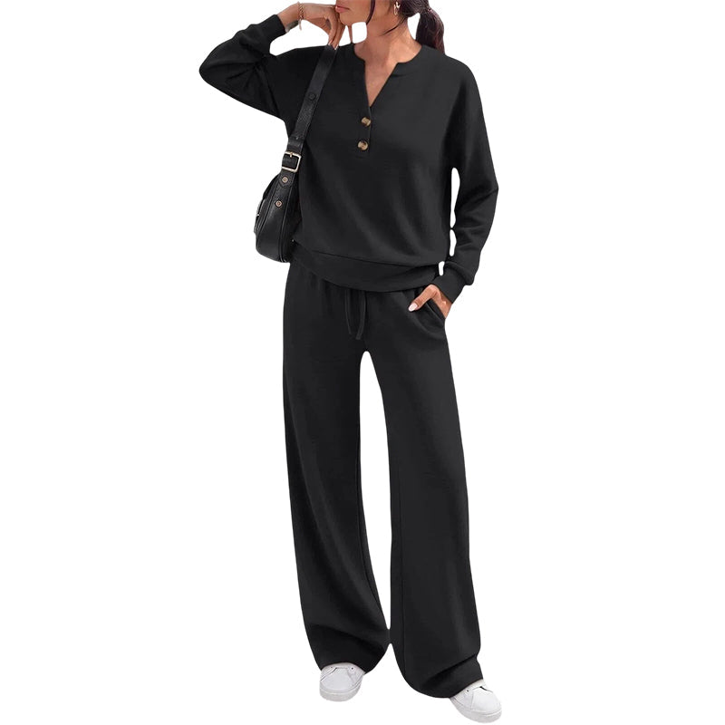 ✨Women's Effortless Top & Wide-leg Pants Set