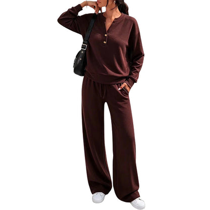 ✨Women's Effortless Top & Wide-leg Pants Set