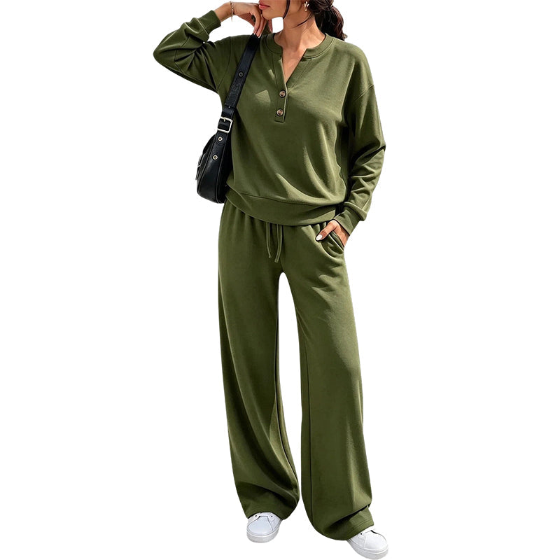 ✨Women's Effortless Top & Wide-leg Pants Set