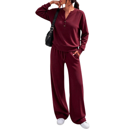 ✨Women's Effortless Top & Wide-leg Pants Set