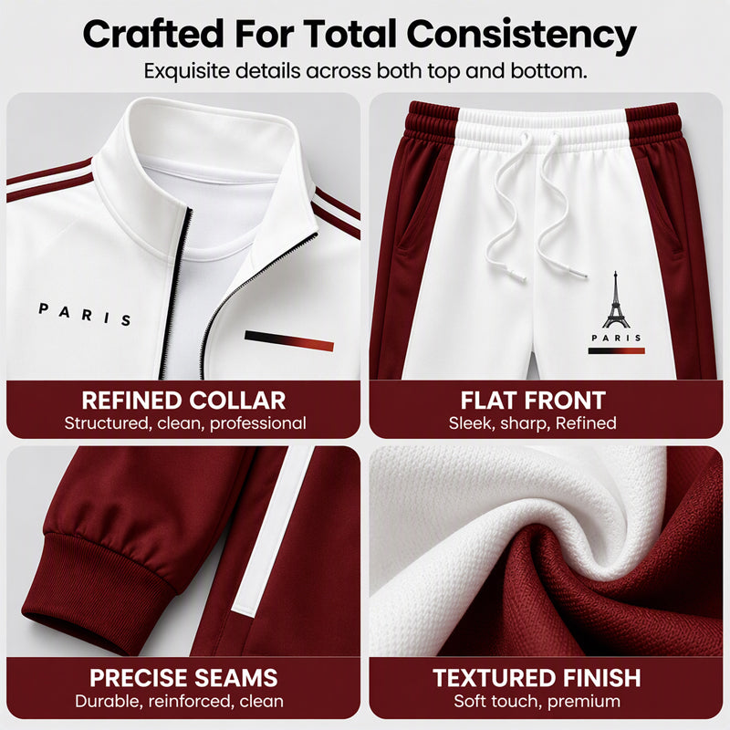 🔥Men's Colorblock Zip-Up Jacket & Drawstring Pants Set