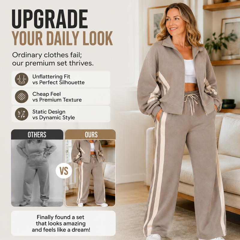 🔥New Fall/Winter Bestsellers: 50% Off💖Women's Stripe Sporty 2-Piece Set