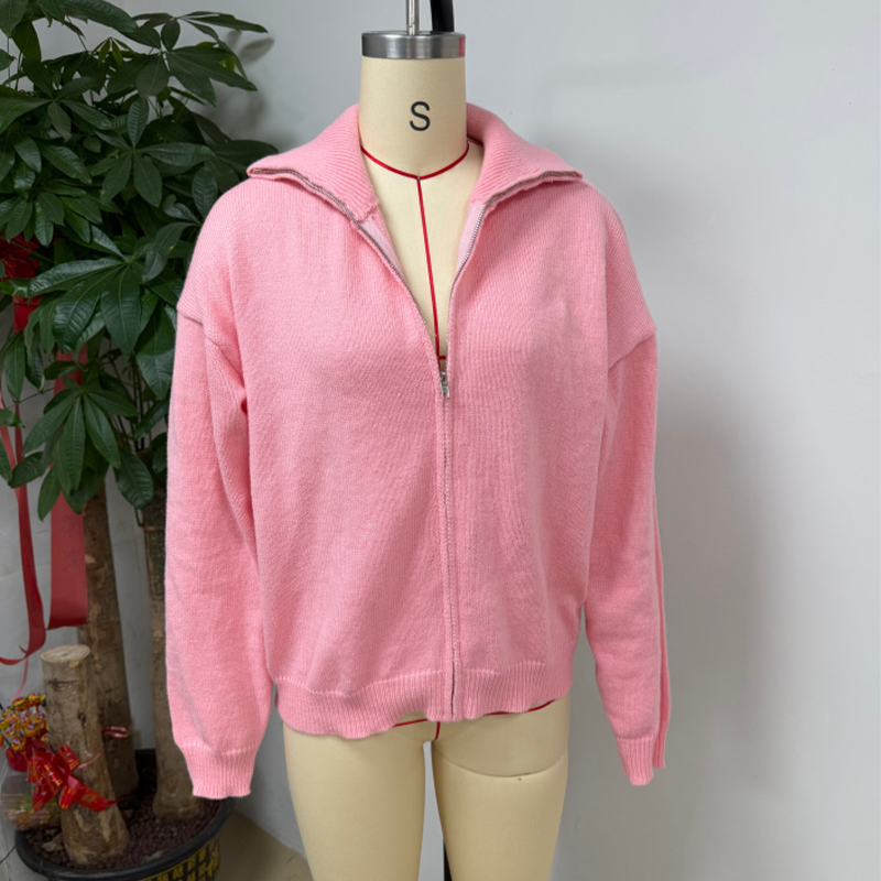 🔥Women's Ribbed Knit Zip-Up Cardigan