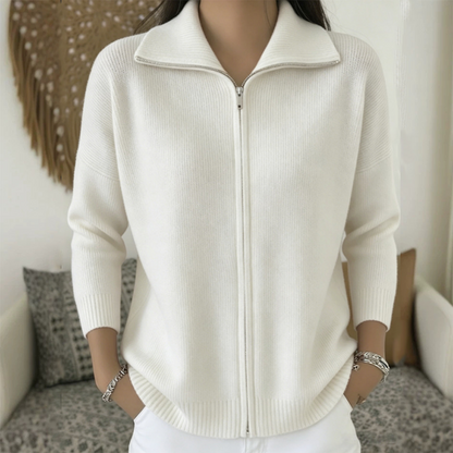 🔥Women's Ribbed Knit Zip-Up Cardigan