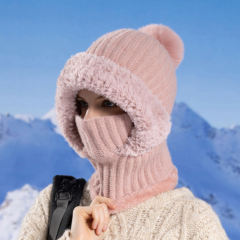 ❄️Women's Winter One-Piece Knitted Beanie Scarf Mask