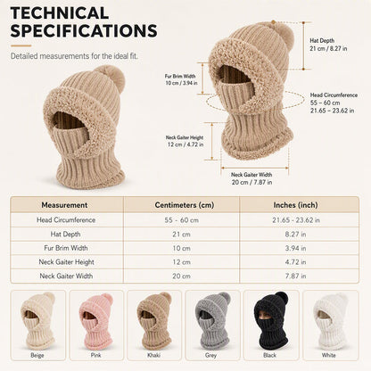 ❄️Women's Winter One-Piece Knitted Beanie Scarf Mask