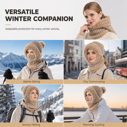 ❄️Women's Winter One-Piece Knitted Beanie Scarf Mask