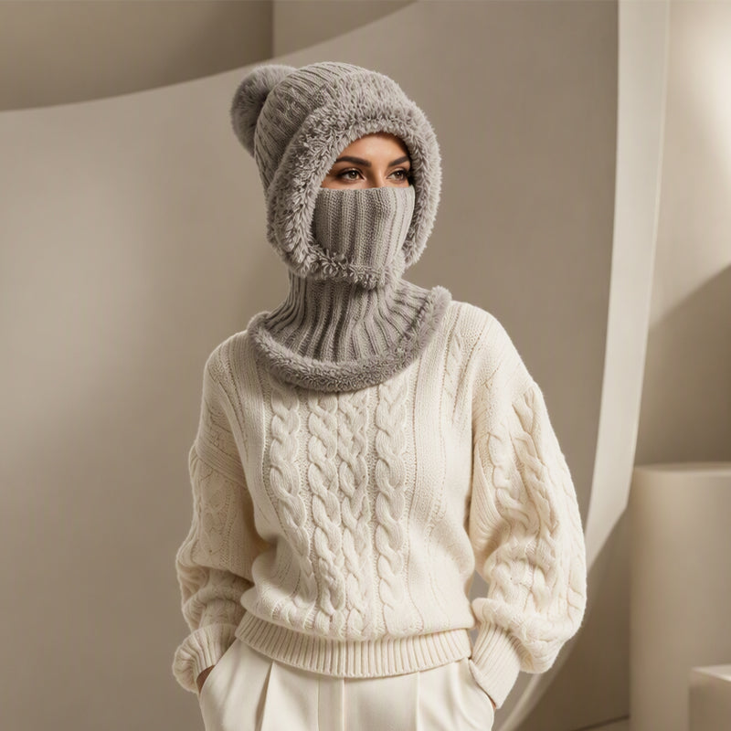 ❄️Women's Winter One-Piece Knitted Beanie Scarf Mask