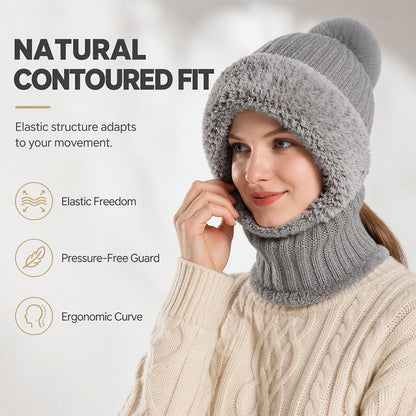 ❄️Women's Winter One-Piece Knitted Beanie Scarf Mask