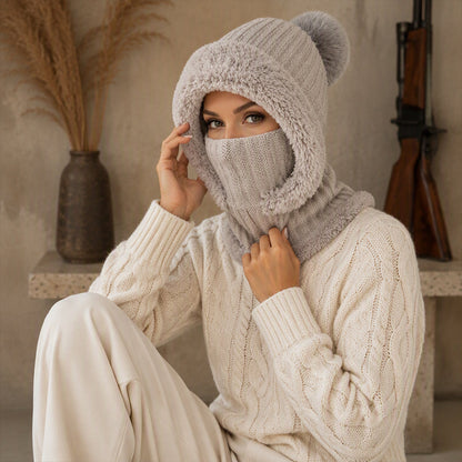 ❄️Women's Winter One-Piece Knitted Beanie Scarf Mask