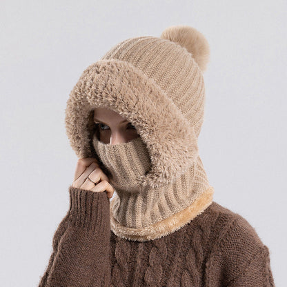 ❄️Women's Winter One-Piece Knitted Beanie Scarf Mask