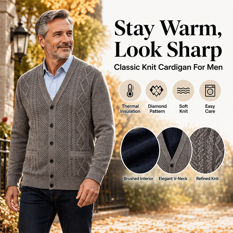 🍂Men's Classic Thermal Cardigan Sweater