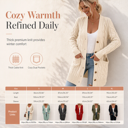 ✨Women's Long Single-Breasted Knit Cardigan
