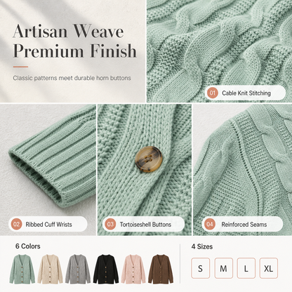 ✨Women's Long Single-Breasted Knit Cardigan