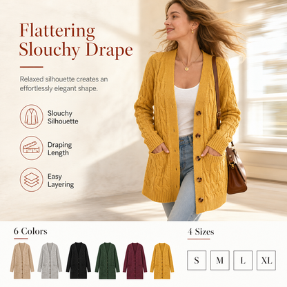 ✨Women's Long Single-Breasted Knit Cardigan