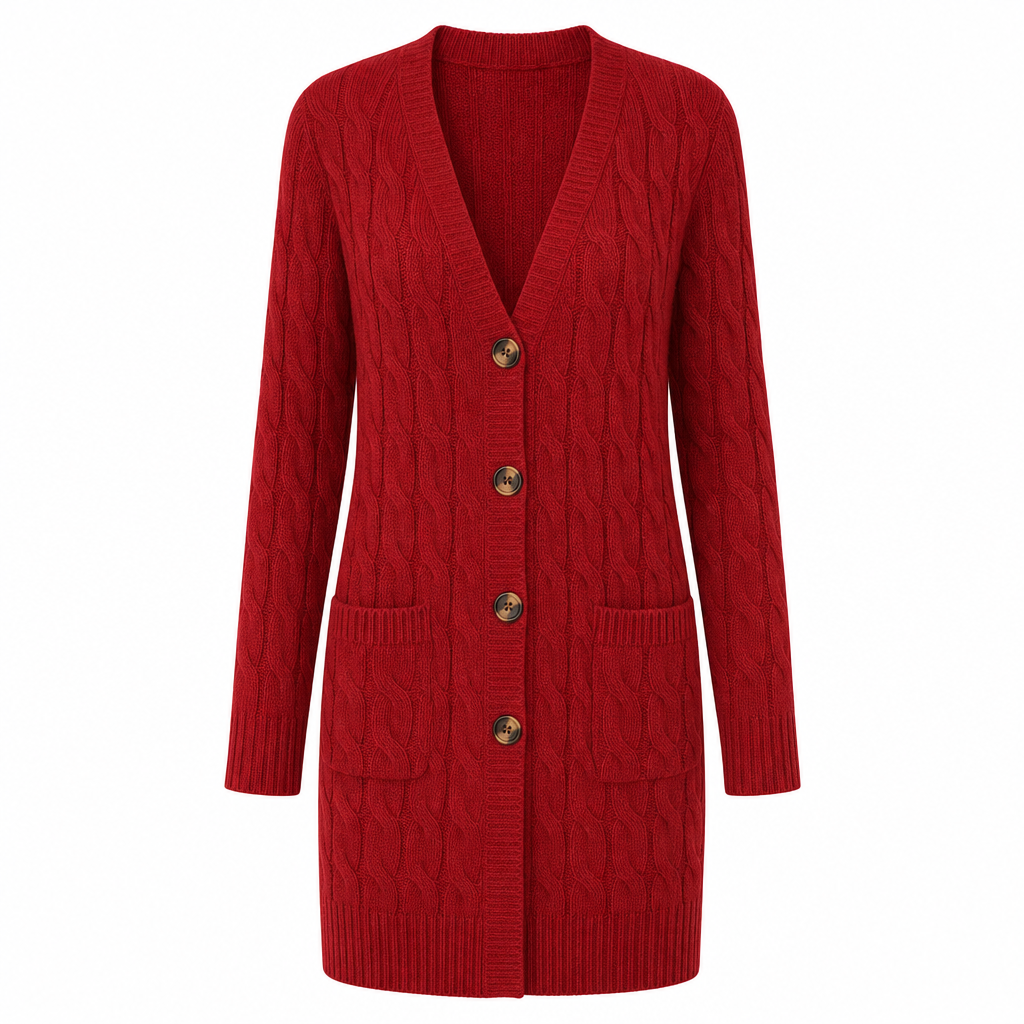 ✨Women's Long Single-Breasted Knit Cardigan
