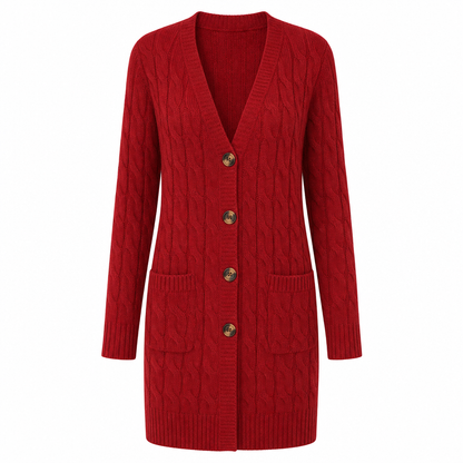 ✨Women's Long Single-Breasted Knit Cardigan