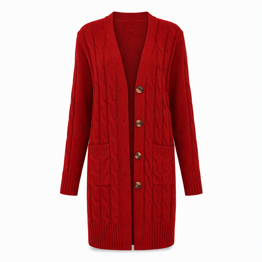 ✨Women's Long Single-Breasted Knit Cardigan
