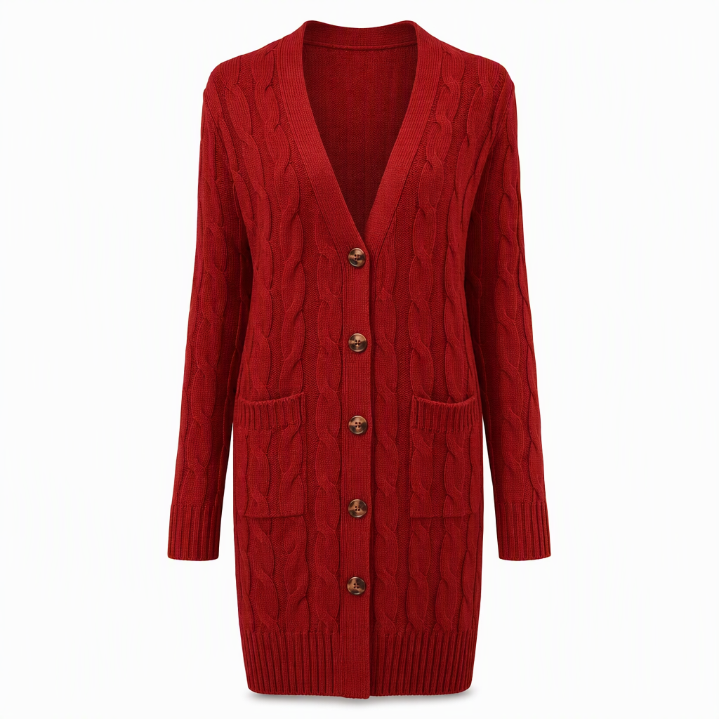 ✨Women's Long Single-Breasted Knit Cardigan