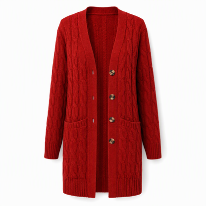 ✨Women's Long Single-Breasted Knit Cardigan