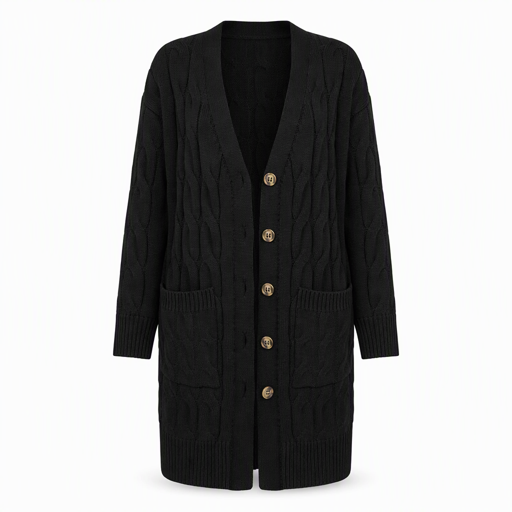 ✨Women's Long Single-Breasted Knit Cardigan