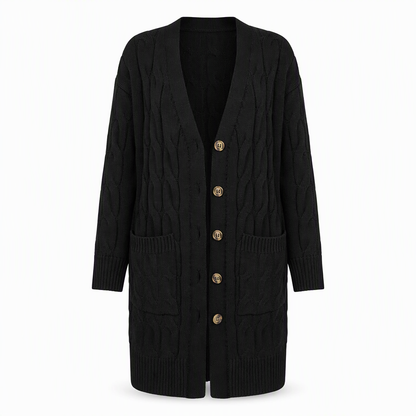 ✨Women's Long Single-Breasted Knit Cardigan