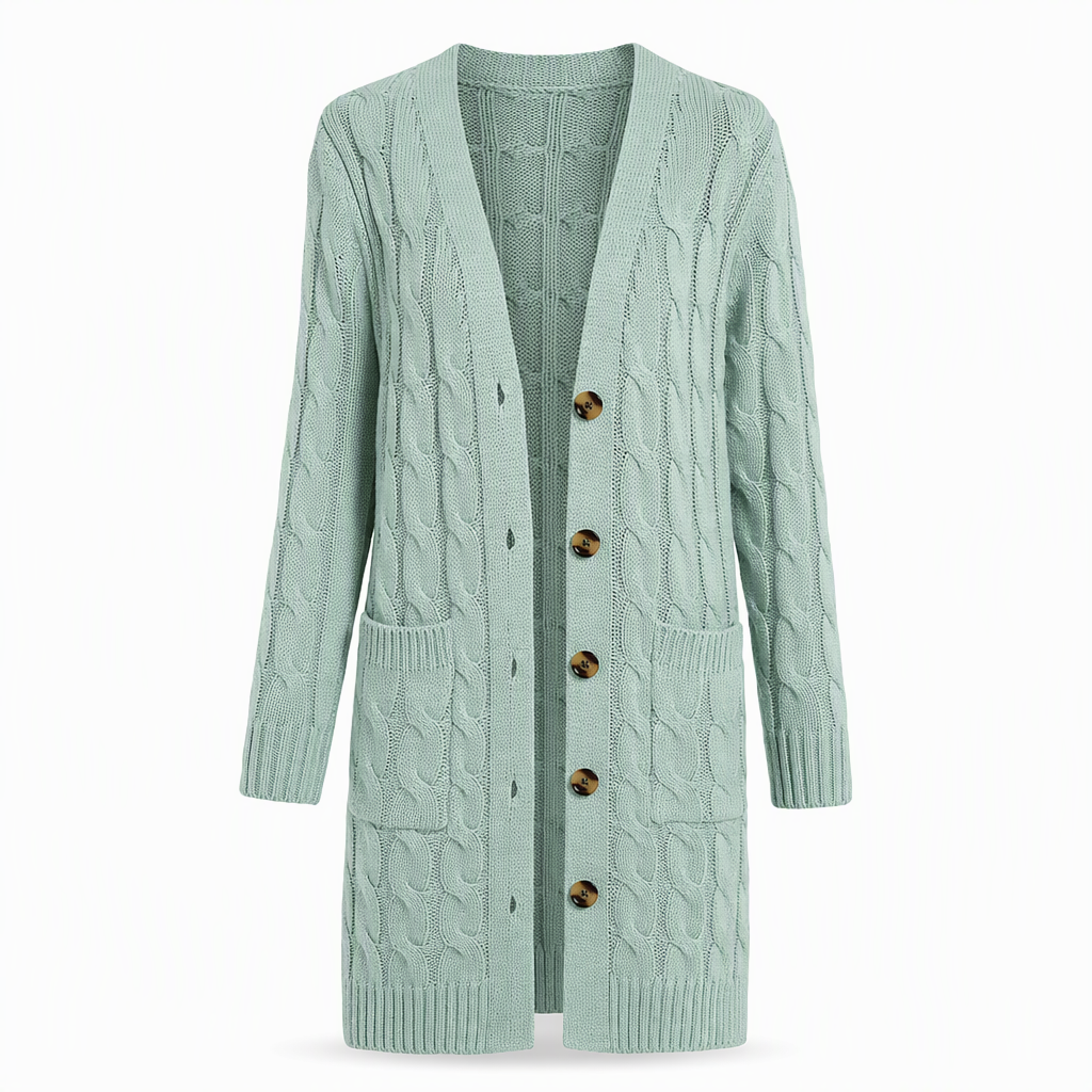 ✨Women's Long Single-Breasted Knit Cardigan