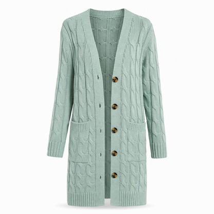 ✨Women's Long Single-Breasted Knit Cardigan
