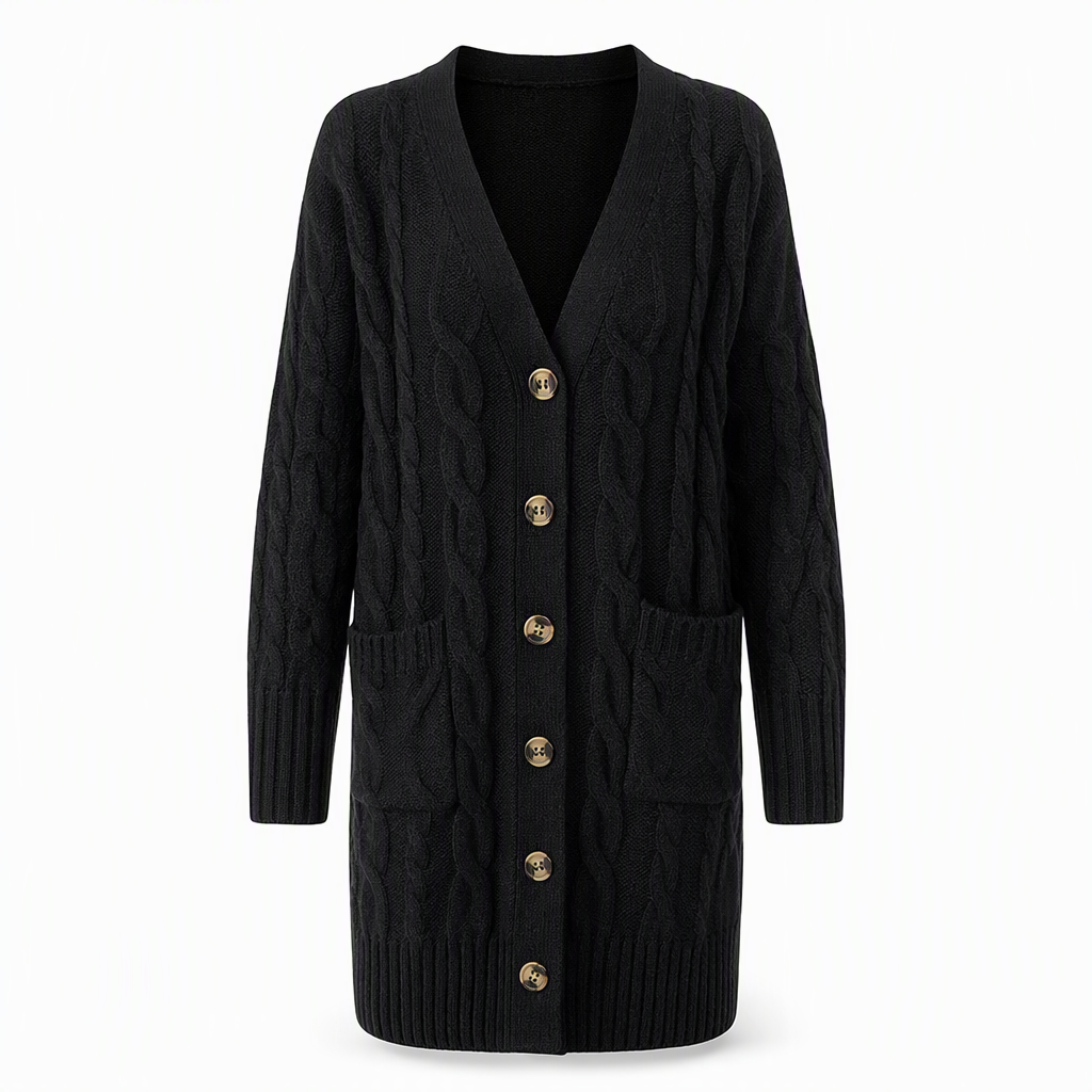 ✨Women's Long Single-Breasted Knit Cardigan