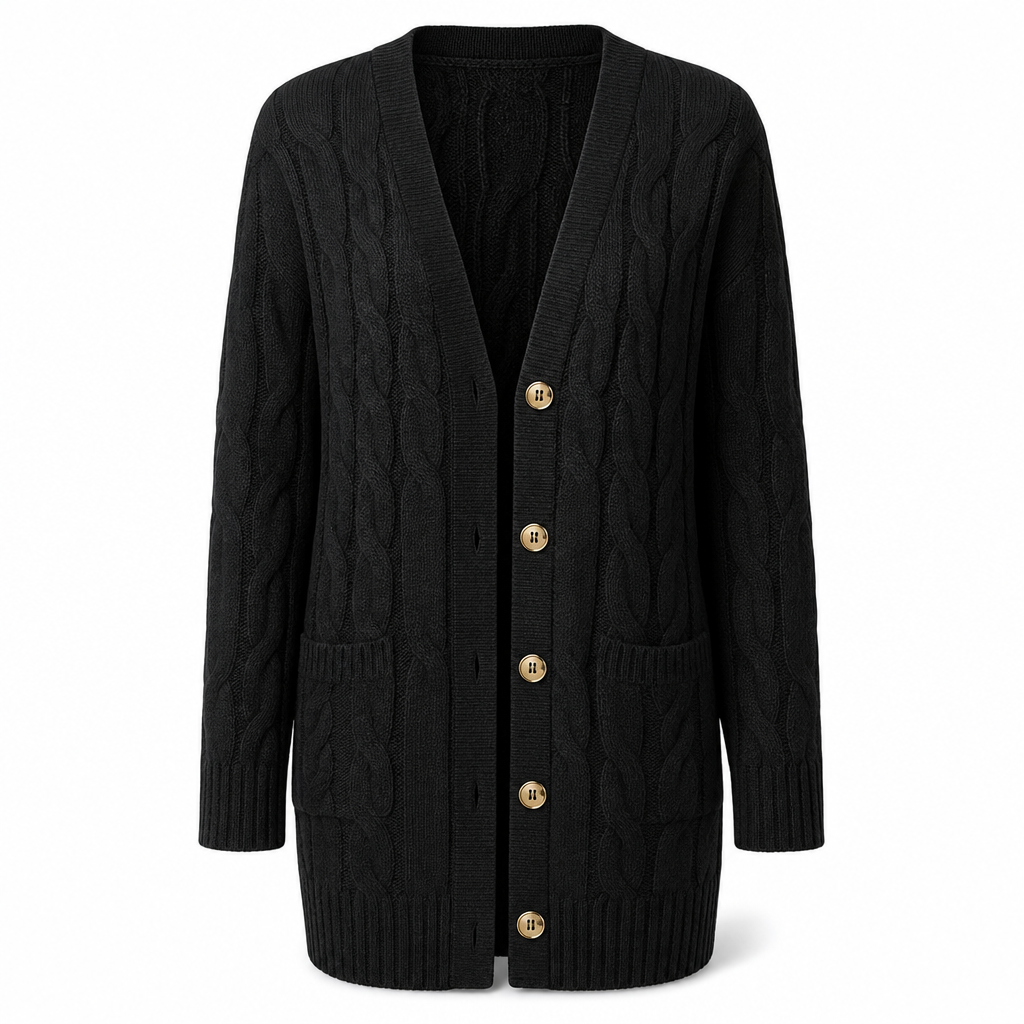 ✨Women's Long Single-Breasted Knit Cardigan