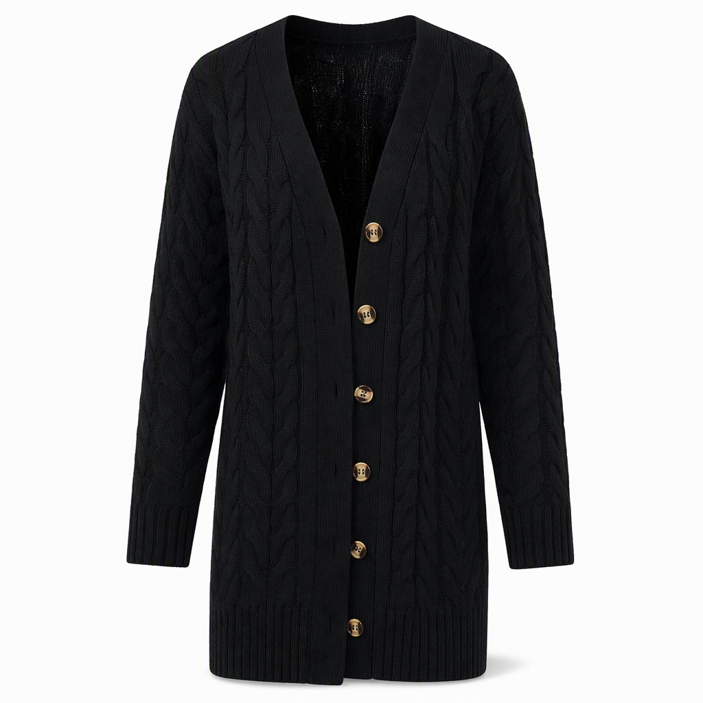 ✨Women's Long Single-Breasted Knit Cardigan
