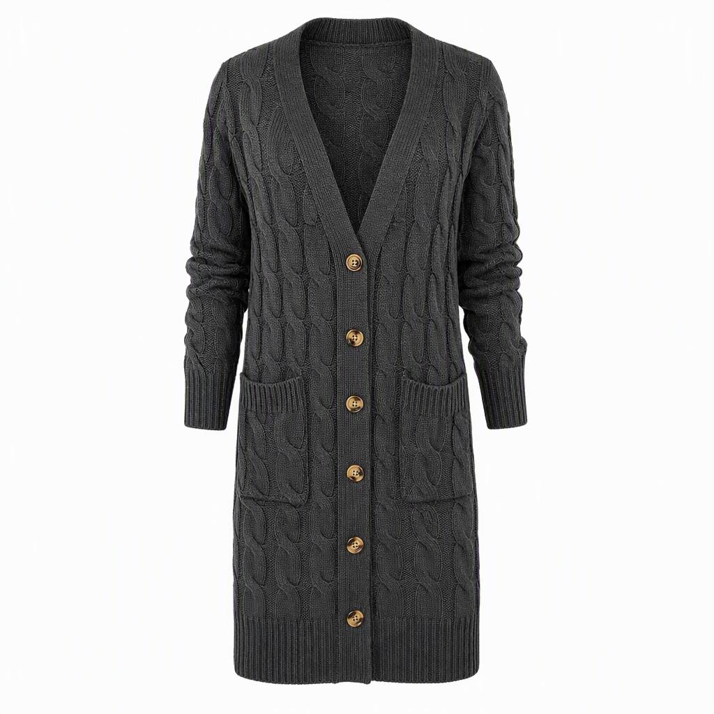 ✨Women's Long Single-Breasted Knit Cardigan