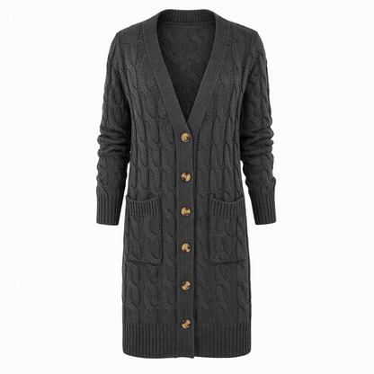 ✨Women's Long Single-Breasted Knit Cardigan