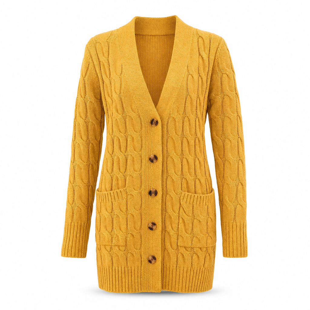 ✨Women's Long Single-Breasted Knit Cardigan