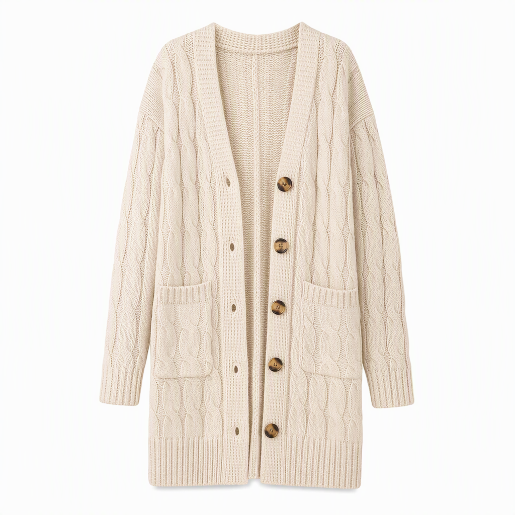 ✨Women's Long Single-Breasted Knit Cardigan