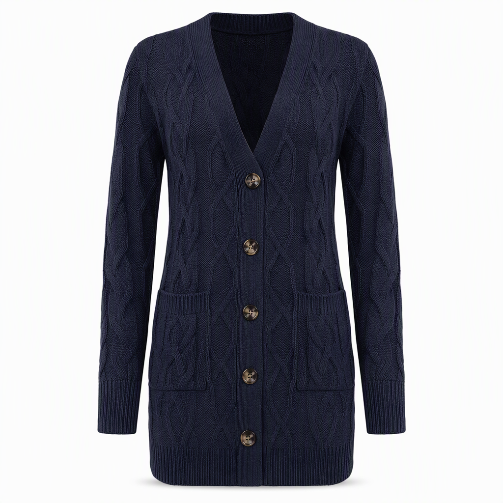 ✨Women's Long Single-Breasted Knit Cardigan