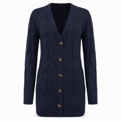 ✨Women's Long Single-Breasted Knit Cardigan