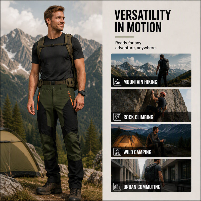🔥Men's Waterproof Windproof Patchwork Hiking Pants