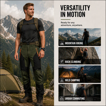 🔥Men's Waterproof Windproof Patchwork Hiking Pants