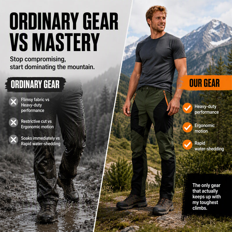 🔥Men's Waterproof Windproof Patchwork Hiking Pants