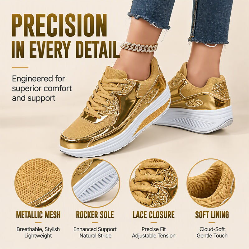 👟Women's Shiny Platform Rocker Sole Sneakers✨