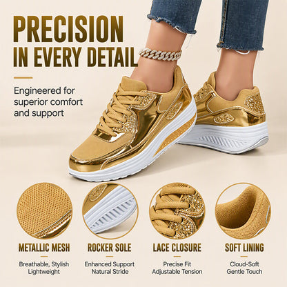 👟Women's Shiny Platform Rocker Sole Sneakers✨