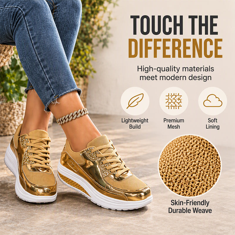 👟Women's Shiny Platform Rocker Sole Sneakers✨