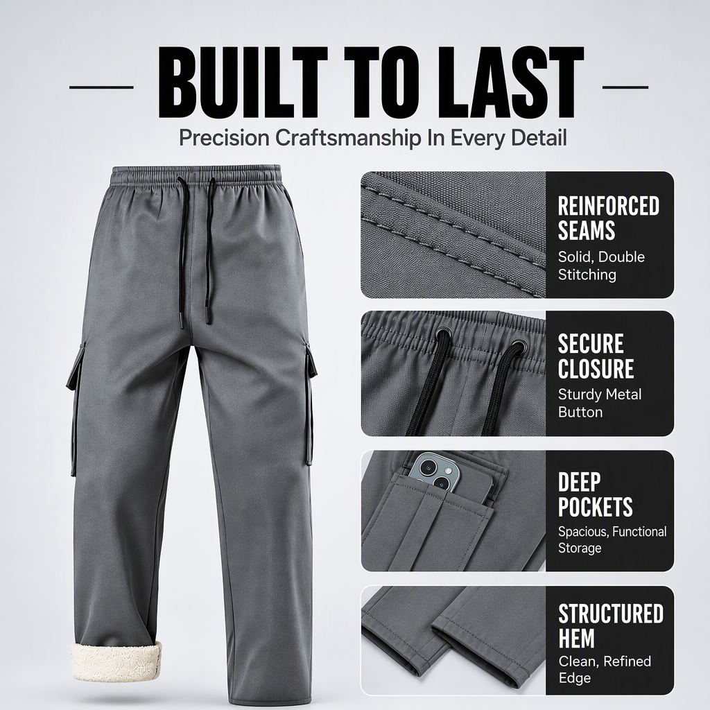 💖Men's Warm Plush-Lined Cargo Pants